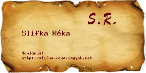 Slifka Réka névjegykártya